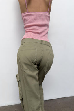 PANTAL?N RECTO CARGO / Khaki claro - Zara фото 4