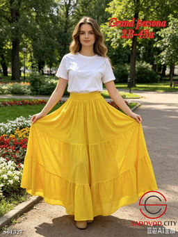 Женская длинная юбка на резинке - Fiona фото 2