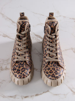 Ботинки 217.91505be.Коричневый леопард/мех