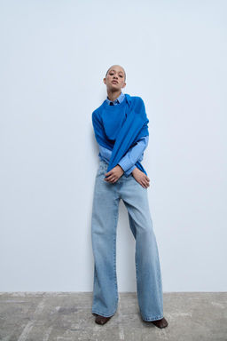 ZW COLLECTION WIDE-LEG MID-RISE JEANS