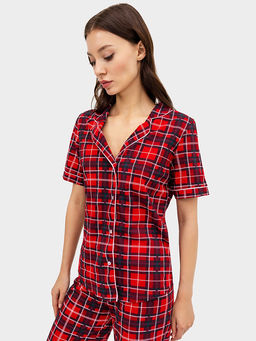 Комплект женский (жакет, брюки) красный в клетку - Mark formelle фото 3