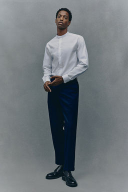 Camisa con cuello mao Slim Fit