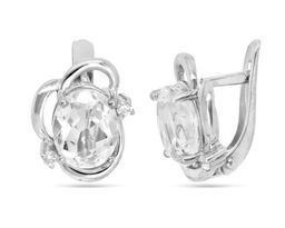 Серьги из серебра горный хрусталь, СПН4113