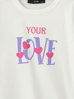 Bisiklet Yaka Bask?l? K?z ?ocuk Sweatshirt - Waikiki фото 2