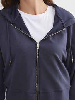Kap??onlu Kad?n Fermuarl? Sweatshirt
