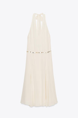 BEADED HALTER MIDI DRESS - Zara фото 6