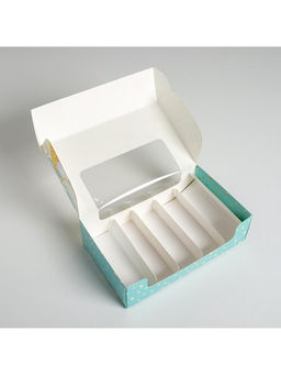 Цена за 5 шт. Коробка для эклеров, кондитерская упаковка, 5 вкладышей, «Для тебя», 25.2×15×7 см