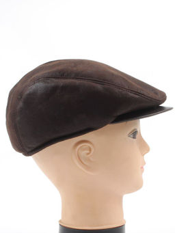 6230 DK. BROWN Кепка хулиганка зимняя мужская (искусственная кожа, искусственный мех)