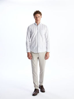 Regular Fit Uzun Kollu ?izgili Erkek G?mlek