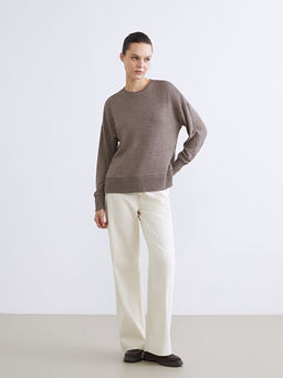 Bisiklet Yaka Oversize Kad?n Sweatshirt