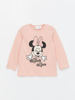 Bisiklet Yaka Minnie Mouse Bask?l? K?z Bebek Pijama ?st