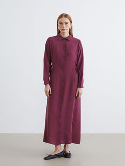 Beli Ba?lamal? Modal Kar???ml? G?mlek Elbise