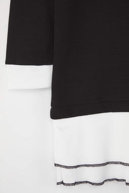 Siyah 100% Pamuk Duz/Basic Gomlek Yaka A-line Orme K?z Cocuk Elbise TKDAW26EL00003 - Trendyolmilla фото 3