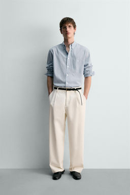 CAMISA RAYAS LIMITED EDITION / Blanco / Celeste