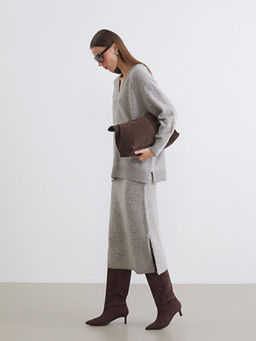 Beli Lastikli Triko Etek