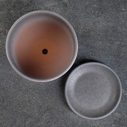 Горшок цветочный «Лоза», керамический, с поддоном, 1.73 л, розовый, серый