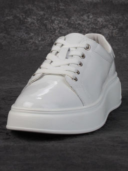 05-PDD215-2 WHITE Кроссовки женские (натуральная кожа)