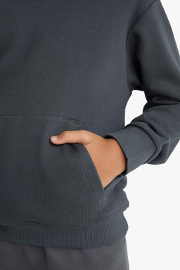 Basic D_z Kap__onlu Okul Sweatshirt Erkek _ocuk - Defacto фото 5