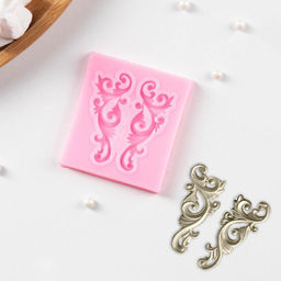 Молд Доляна «Лепнина», силикон, 5×5.5 см, цвет розовый