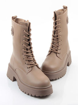 04-PAX31-2Z DK. BEIGE Ботинки зимние женские (натуральная кожа, 100% шерсть)