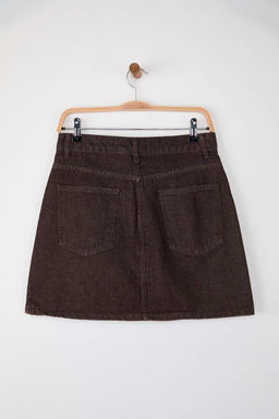 Kahverengi Mini Basic Denim Etek TWOAW26ET00049