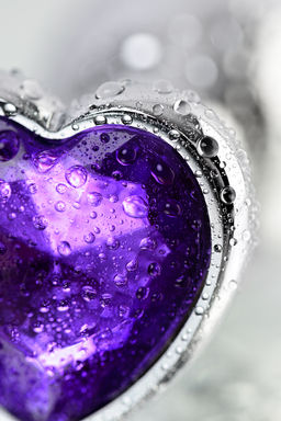 Анальная втулка Metal by TOYFA, металл, серебряная, с фиолетовым кристаллом, 8 см, 3 см, 165 г  фото 9