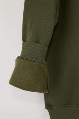 Haki Oversize/Genis Kesim Basic Ici Sardonlu Bisiklet Yaka Sweatshirt TMNAW26SW00047 - Trendyolmilla фото 3