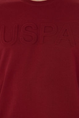 U. S. Polo Assn / Мужской бордово-красный базовый свитшот - U.s. polo assn фото 20