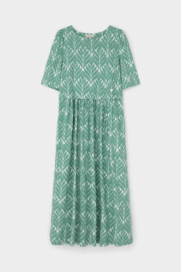 ЕВТ 5082/малахитовый зеленый,орнамент платье жен