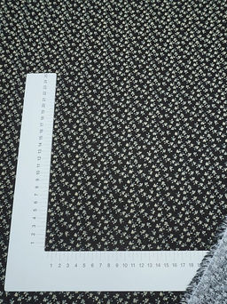 Теплый хлопок Воздушные лютики цв.черный, ш.1.45м, хлопок-100%, 150гр/м.кв - Купава фото 3