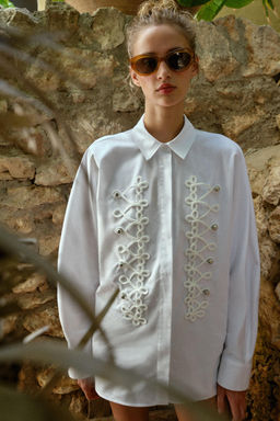 CAMISA POPEL?N ALAMARES / Blanco