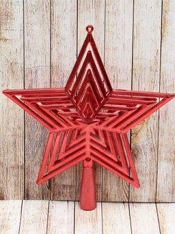 Наконечник на елку 23см "Звезда" (НУ-4398) красная