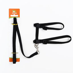 Комплект для кошек, ширина 1 см, ОШ 16,5-27 см, ОГ 21-35 см, поводок 120 см, чёрный - Пижон фото 8