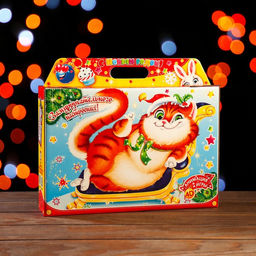 Цена за 5 шт. Подарочная коробка Пушистый кот, 31 х 6,5 х 21,5 см