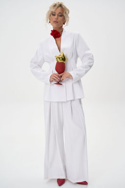 Брюки Тайрис (белый) - Эльза фото 5