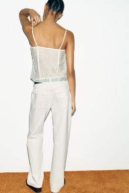 TOP TIRANTES BORDADOS / Blanco - Zara фото 4