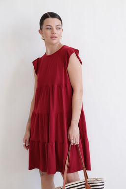 Martichelli Платье многоярусное красное  фото 5