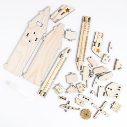 Конструктор деревянный 3д модель «Военный корабль», 32 детали