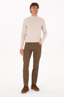 Erkek Slim Fit Yar_m Bal_k__ Yaka Ta_ Basic Kazak - U.s. polo assn фото 4