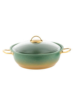 Мантоварка с крышкой стеклянной 34х10 см (8 л) с АПП, цвет: кремовый/золотой, арт. 4000-OLV/GD-34. - D.L.K. фото 4