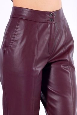 NOBBY, Женские брюки 704К-500/5 (бордовый) (эко-кожа)  фото 6