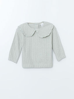 Bebe Yaka Fitilli K?z Bebek Sweatshirt