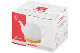 Чайник 900 мл 21,5*13,5*14,5 см Розы на деревянной подставке - Elan gallery фото 7