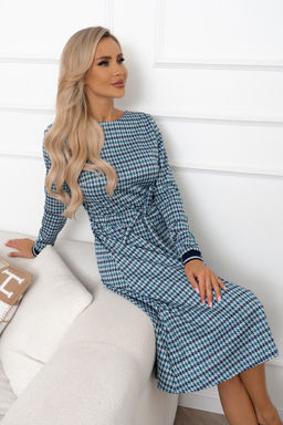 Платье Open Style 6354 зеленый/синий