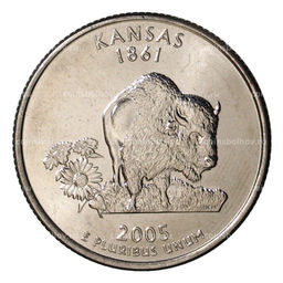 Монета 25 центов (1/4 доллара) 2005 года D США Штаты и территории  Канзас
