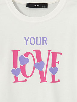 Bisiklet Yaka Bask?l? K?z ?ocuk Sweatshirt