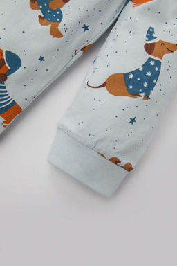 Пижамный комплект из чесаного хлопка с длинными рукавами и рисунком для маленьких мальчиков - Defacto фото 4