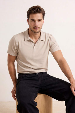 Tas Regular/Normal Kesim Yumusak Tuseli Polo Yaka T-shirt TMNSS26PO00006