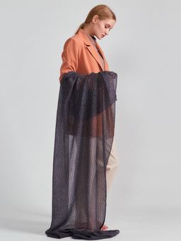 Большой,красивый палантин, выполненный из гофрированной ткани и украшенный тонкими нитями люрекса - Tantino фото 2