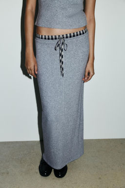 MIDI SKIRT WITH CONTRAST WAIST - Zara фото 2